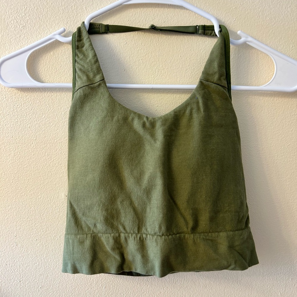 Auden Green Adjustable Padded Halter Top/Bralette